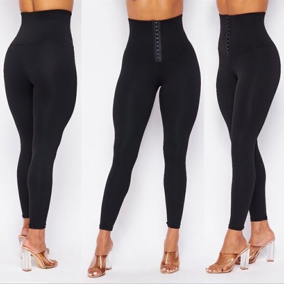High Waist tummy Compression control Corset Yoga Pants Leggings Large - Picture 1 of 11